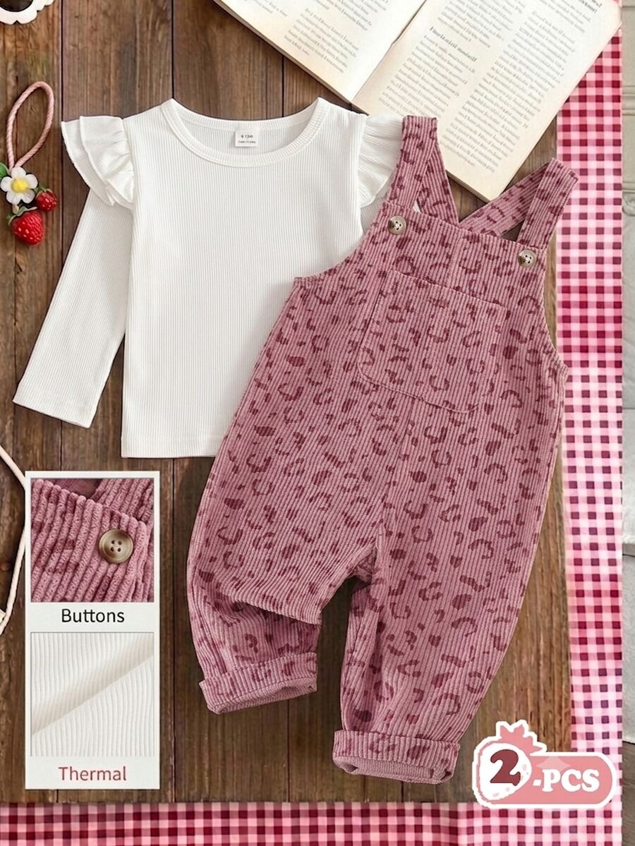 SHEIN Vintaside Kids 嬰童(女)連體褲 - 粉色 - 查看 1