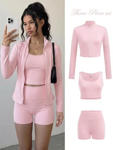 SHEIN 青少年（女）運動服 - 粉色 - 查看 5