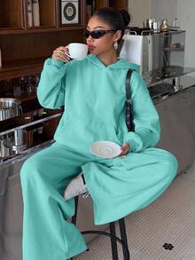 Muchica Women Two-Piece Outfits - Teal Blue - View 7