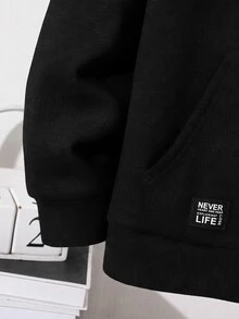 SHEIN Teen Boys Sweatshirts - Black - View 6