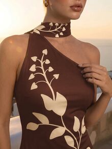 CAJUNI Gaun Mini Wanita - Coklat - View 4