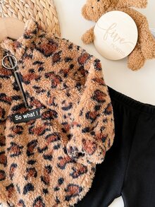 Baby Girls Autumn Winter Hoodie & Sweatshirt Co-Ords - Brown - View 3