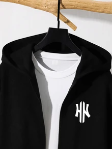 SHEIN Teen Boys Sweatshirts - Black - View 4