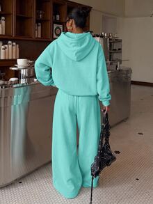 Muchica Women Two-Piece Outfits - Teal Blue - View 2