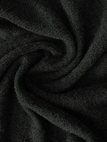 Lavishia Solid Round Neck Long Sleeve Tee - Black - View 6