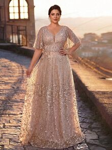 Serin Plus Size Mother Of The Bride Dresses - Champagne - View 4