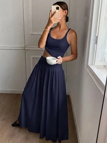 SHEIN Tall CURVE 加大短裙 - 藏蓝色 - 查看 6