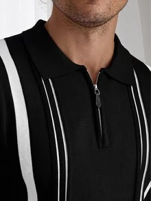 Core Aspect Men Knit Tops - Black - View 4