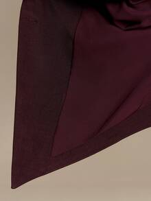 Ontre Solid Button Front Ruched Waist Blazer Tapered Pants Suit Set Office Dinner Corporate Burgundy Fall Elegant - Purple - View 8