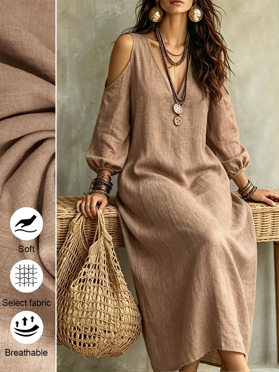 Linhara CURVE Robes grandes tailles - Kaki - Voir 1