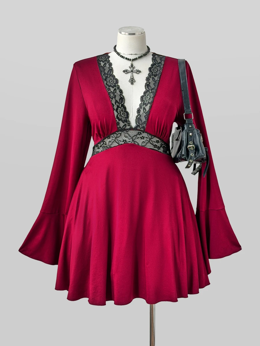 Sunspun Robes grandes tailles - Rouge foncé - Voir 1