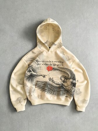 Street Life Herren Kapuzenpullover mit Slogan & Figur Grafik
