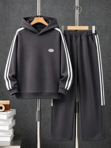 Teen Boys Hoodie & Sweatshirt Co-Ords - Dark Grey - View 3