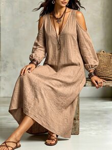 Linhara CURVE Robes grandes tailles - Kaki - Voir 7