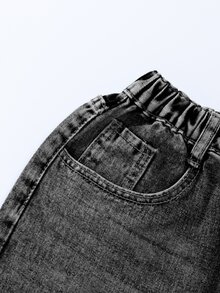 SHEIN Teen Girls Jeans - Black - View 4