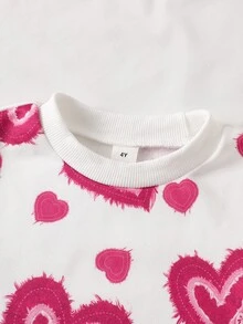 SHEIN 年輕女孩連帽衫與運動衫套裝 - 粉色 - 查看 5