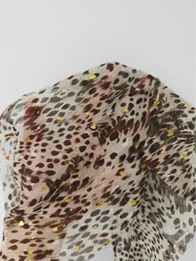 INAWLY Solva Plus Leopard Print Draped Front Backless Tie Halter Top - Brown - View 6
