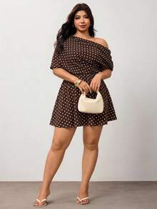 Enliva Plus Size Dresses - Brown - View 5
