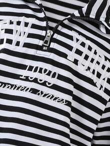 SHEIN 青少年女孩連帽衫與運動衫套裝 - 黑與白 - 查看 4