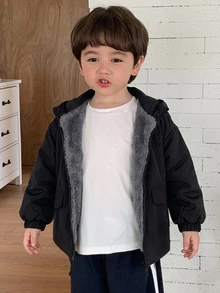 Dazy Kids Young Boys Winter Coats - Black - View 4