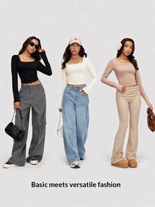 SHEIN BASICS 3件組女款T恤 - 彩色 - 查看 11