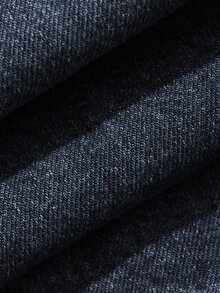 DAZY Solid Slant Pocket Denim Skirt Vacation - Blue - View 7