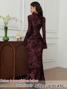 EastFlair Plus Size Dresses Fall - Burgundy - View 7