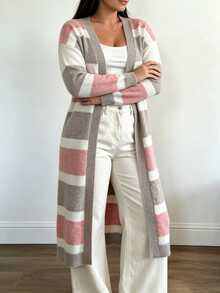 Elenzga Plus Size Cardigans Winter - Multicolor - View 4
