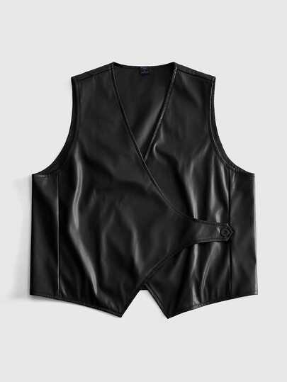 Street Life Herren Weste mit Schnallen-Detail aus PU-Leder
