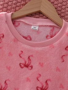 Tween Girls Pajamas Fleece Thick - Pink - View 4