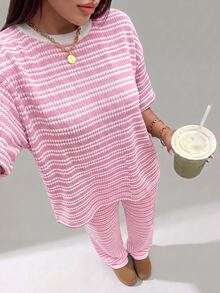 SHEIN PETITE Women Two-Piece Outfits - Pink - View 7