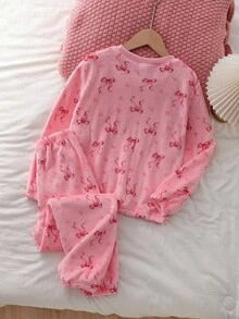 Tween Girls Pajamas Fleece Thick - Pink - View 2