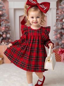 SHEIN Baby Girls Dresses - Red - View 3