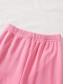 SHEIN 年輕女孩連帽衫與運動衫套裝 - 粉色 - 查看 9