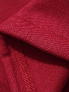 DAZY Striped Tape Drop Shoulder Zip Up Sweatshirt & Sweatpants Lounge Sets For Women - Red - View 7