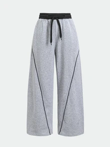 SHEIN Pantalones de Chándal Niñas (8-12) - Gris - Ver 3