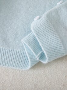 SHEIN 女嬰兔子圖案開襟衫（不含毛衣） - 紅色 - 查看 7