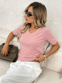 Easowa Women Knit Tops - Pink - View 4