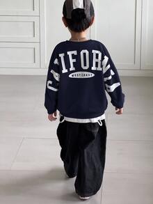 SHEIN Little Byeori 男童（大）衛衣 - 藏蓝色 - 查看 6
