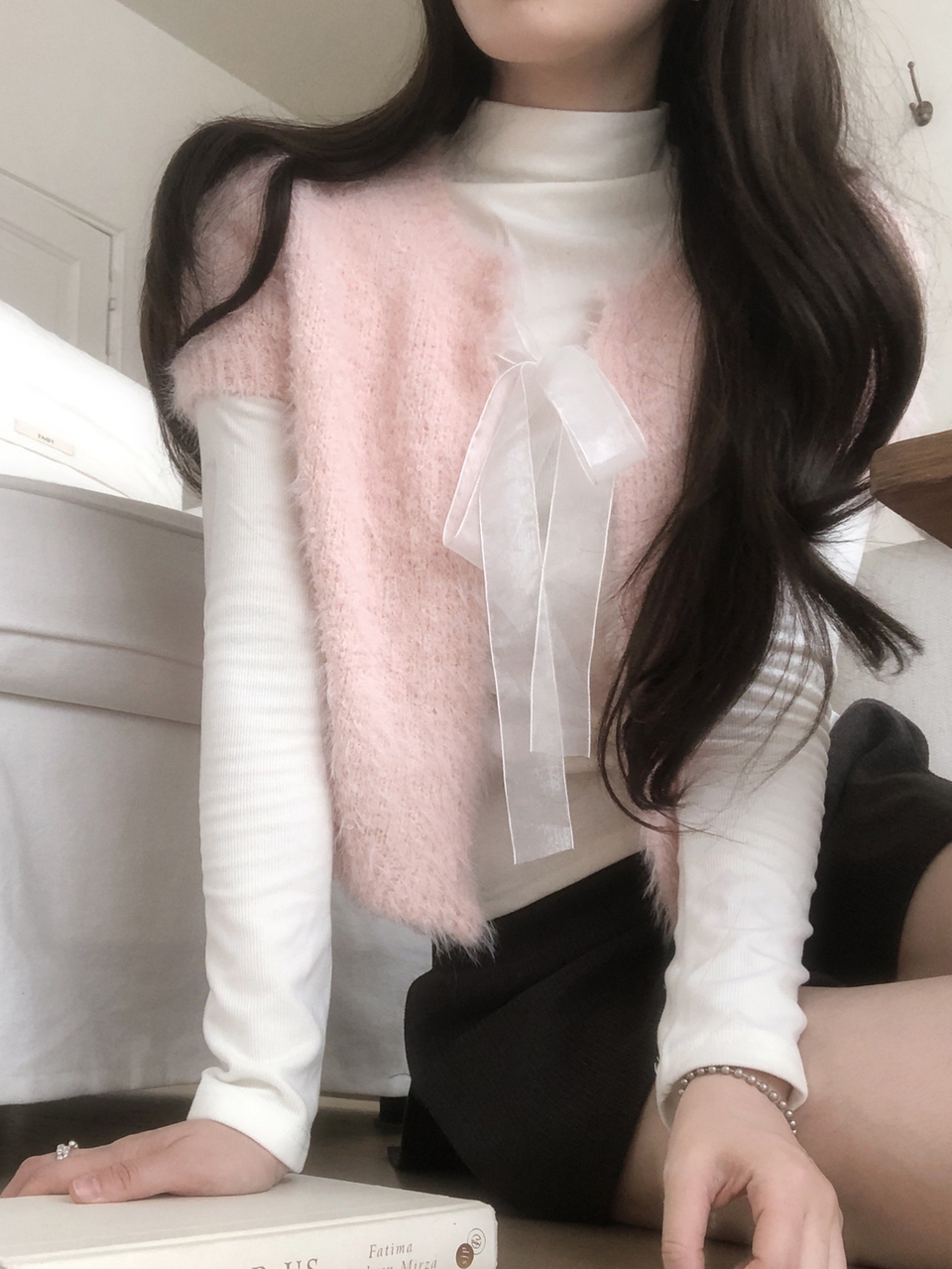 Solid Open Front Crop Fluffy Cardigan Fall