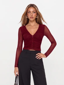 Avantive Women Tops - Burgundy - View 7