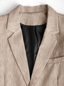 Manfinity Mode Men 1pc Striped Print Blazer & 1pc Suit Pants - Brown - View 6