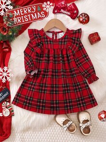 SHEIN Baby Girls Dresses - Red - View 2