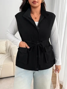 Enliva Manteaux grandes tailles - Noir - Voir 3