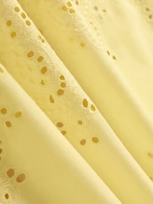 Travachic Tassel Decor Hollow Out Cover Up Dress - Light Yellow - View 5