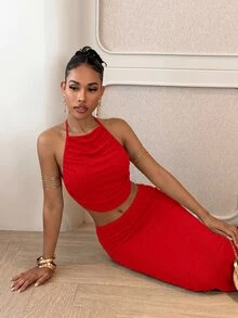 Slaydiva Women Two-Piece Outfits - Red - View 5