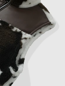 ROMWE MEN Men Cow Print Zip Up Vest Coat - Multicolor - View 6