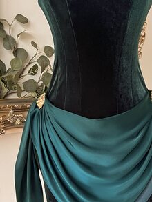 Lovelzi Two Tone Ruched Side Tube Cocktail Dress - Dark Green - View 8