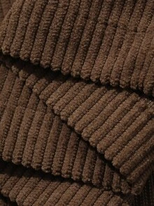 DAZY Solid Cord High Waist Plicated Detail Bermuda Shorts - Brown - View 7
