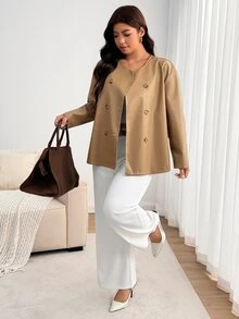 Enliva Chaquetas de talla grande - Albaricoque - Ver 7